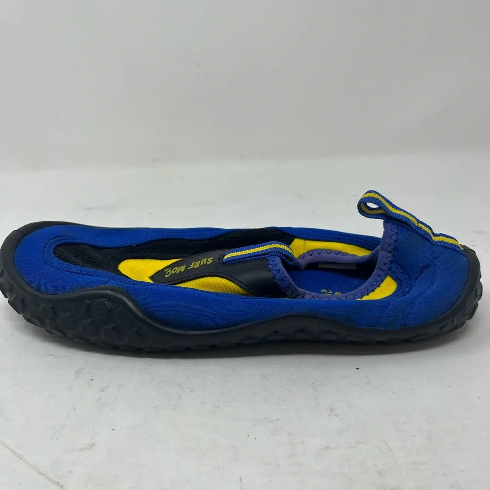 Surf Moc Beach Shoes Mens 4 Blue Black & Yellow Water Used Great Condition GHO0.
